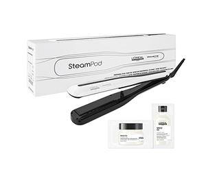L'Oréal Professionnel SteamPod 3| Plancha alisadora de vapor para alisar y rizar con champú y máscara para probar