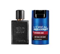 L'Oréal Rutina para hombre, Men Expert Crema hidratante antiarrugas + Bad Eau de Toilette, 50ml + 50ml