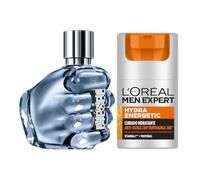 L'Oréal Rutina para hombre, Men Expert Crema hidratante antifatiga + Diesel Only the Brave Eau de Toilette, 50ml + 35ml