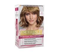 L'Oreal - Tinte Excellence Creme para coloración del cabello, rubio n.º 7, 3 unidades