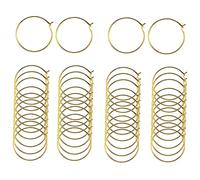 LOREC 200 Piezas Oro Marcadores de Copas de Vino 30x25 mm Anillos de Cristal de Vino Aleación Encantos de Copa de Vino para Pendiente Fabricación, Marcadores de Copa de Vino