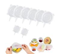 LOREC 8 Piezas 6cm/9cm Tapas Silicona Ajustables Cocina, Tapas de Silicona Elasticas Cocina Tapas de Silicona Ajustables Reutilizables Sin BPA para Frutas Tazas de Café Boles Tazas Para Niños