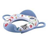 Lorelli, asiento de inodoro con respaldo, manija, tapizado, plástico, color:azul oscuro