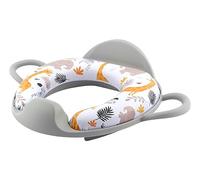 Lorelli, asiento de inodoro con respaldo, manija, tapizado, plástico, color:gris