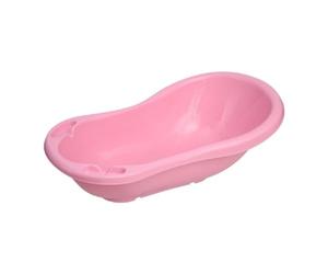 Lorelli baño de bebé con compartimentos de almacenamiento, 84 cm de largo, forma ergonómica desde el nacimiento, colores:rosa