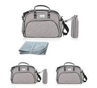 Lorelli bolsa pañales Viola, repelente al agua, cambiador, bolsillos laterales, color:gris