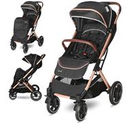 Lorelli cochecito Storm Buggy cubrepiés ruedas PU capota para el sol ajustable, color:negro