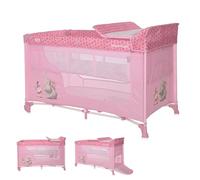 Lorelli cuna de viaje Moonlight dos niveles plegable colchón cambiador colchón, colores:rosa