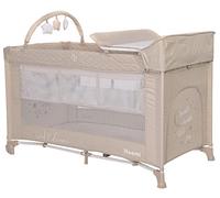 Lorelli cuna de viaje Noemi 2 niveles cambiador arco de juego bolsa transporte, color:marrón