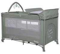Lorelli cuna de viaje Noemi 2 niveles cambiador arco de juego bolsa transporte, color:verde