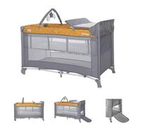 Lorelli cuna de viaje Torino plus, 2 niveles, cambiador, arco de juego, ruedas, color:amarillo