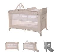 Lorelli cuna de viaje Torino plus, 2 niveles, cambiador, arco de juego, ruedas, color:marrón claro