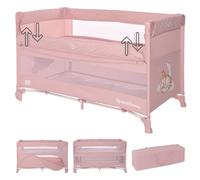 Lorelli cuna viaje para bebé arriba y abajo apertura 2 niveles bolsa transporte, color:rosa