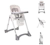 Lorelli, silla alta Campanella, 2 ruedas, respaldo ajustable, muchos extras, color:blanco