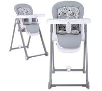 Lorelli silla alta PARTY silla alta ruedas altura respaldo reposapiés mesa reposapiés regulable, color:gris blanco