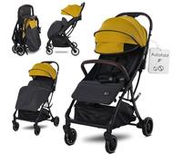 Lorelli silla de paseo Minori plegable ruedas PU portavasos cubrepiés, color:amarillo