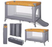Lorelli Travel Cot Torino Entrada lateral, capazo, colchón plegable, color:amarillo