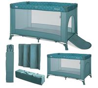 Lorelli Travel Cot Torino Entrada lateral, capazo, colchón plegable, color:verde