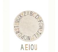 Lorena Canals Alfombra de Juego Lavable Infantil de algodón Abecedario de Colores para Dormitorio guardería, Ø 120 cm