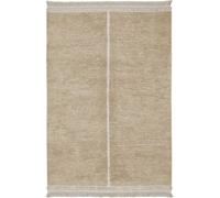 Lorena Canals Alfombra lavable de algodón beige y linea amarilla 170x240