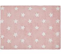Lorena Canals - Alfombra infantil, diseño de estrellas, color blanco y rosa