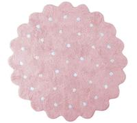 Lorena Canals Alfombra lavable en forma de galleta de algodón rosa 140x140