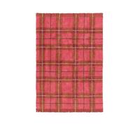 Lorena Canals Alfombra Lavable Infantil de algodón Tartán Rojo Vintage para Dormitorio, guardería, hogar 90x120 cm