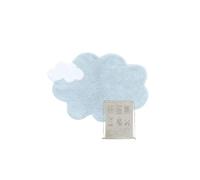 Lorena Canals - Alfombra Lavable para habitación de niños. MiniOnes Dream en Color Azul y Blanco - Hecho a Mano en Forma de Nube y con Algodón Natural y Tintes Ecológicos - Tamaño:70x100cm
