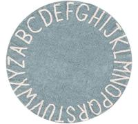 Lorena Canals Alfombra lavable redonda abecedario de algodón azul 150ø