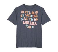 Lorena Nombre Personalizado Hermoso Día Lorena Cumpleaños Camiseta, Hombre Tallas Grandes, Azul Jaspeado, 4X Alto