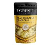 Lorenti - Cera caliente natural para depilación con forma de perla, 250 g, cera 100% natural para la depilación sin dolor, ideal para cara, piernas, zona del bikini y más, perlas de cera dura, perlas