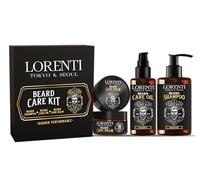 LORENTI TOKYO & SEOUL Argan Barber - Juego de cuidado de la barba y peinado - Kit de cuidado de la barba con aceite para barba, champú para barba y bálsamo para barba - Idea de regalo para hombres