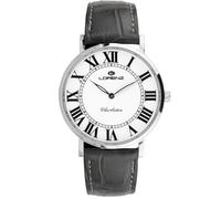 Lorenz 3 piezas Strapless Bras - Reloj clásico ultraplano de cuarzo para hombre - Modelo Charleston Extraplano 030250DD - Reloj con correa de piel gris