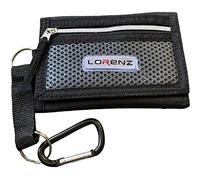 Lorenz Cartera deportiva de lona delgada para hombre con gancho para cinturón, Black, 9.5 x 13 x 1 cm, Casual