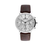 Lorenz Charleston 030273AA - Reloj clásico de cuarzo para hombre, cronógrafo, correa de piel marrón