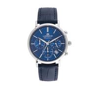 Lorenz Charleston 030273BB - Reloj clásico de cuarzo para hombre, cronógrafo, correa de piel azul