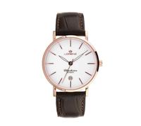 Lorenz Charleston 030275DD - Reloj clásico de cuarzo para hombre con correa de piel marrón