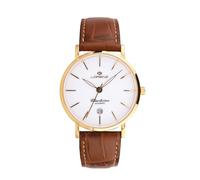 Lorenz Charleston 030275EE - Reloj clásico de cuarzo para hombre con correa de piel marrón