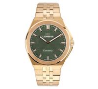 Lorenz Connery 090020CC - Reloj de pulsera para hombre ultraplano de cuarzo Swiss Made - Reloj con correa de acero laminado dorado
