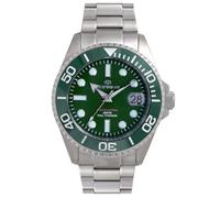 Lorenz Full Titanium Automatic LZ 030212CC - Reloj de buceo automático para hombre con caja y correa de titanio, caja con correa de goma, Verde, Moderno