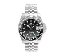 Lorenz Gmt Two Tone 030257EE Special Edition - Reloj de hombre automático GMT - Reloj con correa de acero inoxidable - Sumergible hasta 200 metros