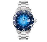 Lorenz Hydro-Sub 090011MM - Reloj automático deportivo Swiss Made - Sumergible hasta 500 metros - Estuche con correa de goma de repuesto, azul claro, Moderno