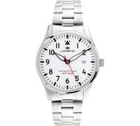 Lorenz Montenapoleone Pilot 090004FF - Reloj clásico de hombre de cuarzo suizo - Reloj con caja y correa de acero - Caja con correa de piel de regalo