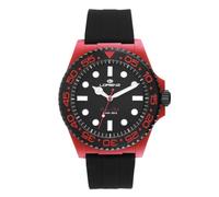 Lorenz Ocean Club 030268CC - Reloj Deportivo para Hombre de Cuarzo - Reloj con caja de superaleación Soft Touch Roja - Correa de goma y cierre desplegable - Sub 100 metros - Estuche especial sub