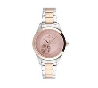 Lorenz - Reloj clásico automático para mujer - Modelo Diva Automatic 030262CC - Reloj con diamantes en la esfera y balancín a la vista - Correa de acero bicolor, multicolor, Clásico