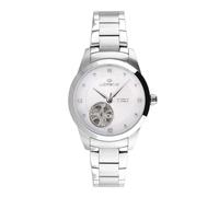 Lorenz - Reloj Clásico para Mujer Automático - Modelo Diva Automatic 030262AA - Reloj con diamantes en la esfera y balancín a la vista - Correa de acero, plateado, Clásico