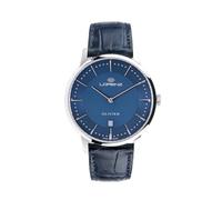 Lorenz - Reloj Clásico Ultraplano de Hombre Swiss Made - Reloj de cuarzo Modelo Olivier 090016EE - Reloj con Correa de Piel Azul
