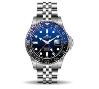 Lorenz Special Edition Gmt Two Tone 030257BB Reloj GMT para hombre automático con correa de acero inoxidable sub 200 metros, turquesa, Moderno