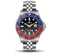 Lorenz Special Edition Gmt Two Tone 030257DD Reloj GMT para hombre automático con correa de acero inoxidable sub 200 metros, multicolor, Pulsera