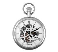 Lorenz Squelette 030277AA - Reloj de bolsillo mecánico de cuerda manual - Esfera con movimiento visible y números arábigos - Incluye soporte para apoyo y cadena de acero
